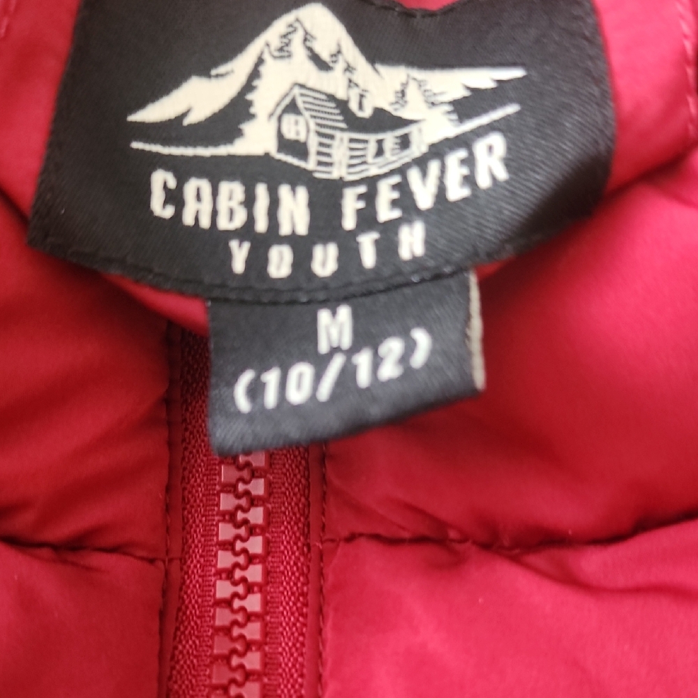 #44...Cabin Fever Red Vest...10/12 Youth